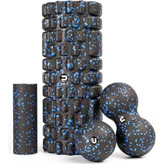 unycos - 4 in 1 Set, Muscle Massage Roller, Small Foam Roller and Foot Massage Balls Made of EPP Foam, Ideal for Yoga, Pilates, Fitness, Recovery Exercises and Muscle Relaxation