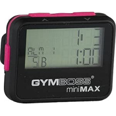 Gymboss Minimax intervāla taimeris un hronometrs ar melnu un rozā mīkstu pārklājumu