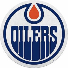 Rico Industries NHL hokejs Edmontonas Oilers primārais buntējums — mājas un viesistabas dekors — mīksts filcs EZ, piekārts, balts