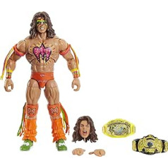 WWE Action Figures, WWE Ultimate Warrior Ultimate Edition Fanu pārņemšanas kolekcionējama figūra ar piederumiem, dāvanas bērniem un kolekcionāriem [Amazon Exlclusive]