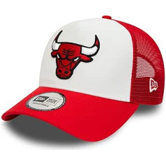 New Era Chicago Bulls NBA Team Krāsa Balta Sarkana A-rāmja Regulējama Trucker Cap