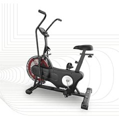 SportPlus Professional Air Bike with Air Resistance, Optional App Compatible, Exercise Bike for HIIT, Smart Training Computer, Maximum Load 135 kg