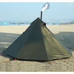 1 Personen Ultraleicht Hot Tent Mit Stove Jack Tipi Zelt Outdoor Camping Firstzelte für Zeltofen Holzofen 4 Jahreszeiten Die Jagd Trekking Pyramidenzelt