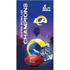 Lieliska zīmola NFL Losandželosas Rams Superbowl LVI čempionu pludmales dvielis pludmales dvielis 150 x 75 cm Super Bowl