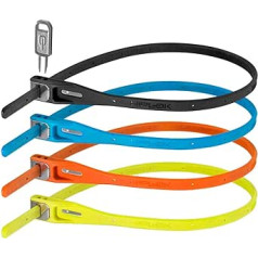 Hiplok Z LOK 4 Pack daudzfunkcionāla drošības siksna, unisex, melna/ciāna/oranža/laima, aizdares apkārtmērs 40 cm