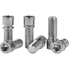 Wanyifa M8 x 20 mm titāna Ti skrūves ar paplāksni BMX velosipēda kātam, 6 pack.