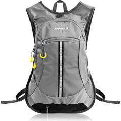 SUPRBIRD velosipēda mugursoma, 15 l ūdensnecaurlaidīga velosipēdu mugursoma, sieviešu un vīriešu pārgājienu mugursoma āra mugursoma MTB mugursoma Ultralight Hydration mugursoma motocikla mugursoma pārgājienu slēpošanas mugursoma (pelēka),