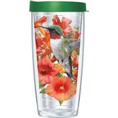 Signature Tumblers Clear Hummingbird kauss ar zaļu vāku 22 unces