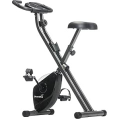 Skandika Foldaway X-1000 Fitnessbike Heimtrainer x-bike F-Bike klappbar mit Handpuls-Sensoren, 8-stufiger Magnetwiderstand, LCD Display, 130 Kg max. Gewichtsbelastung