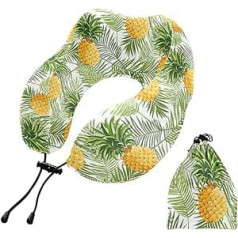 YOUJUNER Reisekissen Tropische Palmblätter Ananas Memory Foam Nackenkissen Stützkissen Nackenkissen