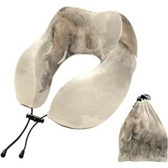 YOUJUNER Travel Pillow African Wild Elephant Memory Foam Neck Pillow Support Pillow Neck Pillow