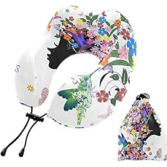 YOUJUNER Travel Pillow Flower Fairy Floral Memory Foam Neck Pillow Support Pillow Neck Pillow