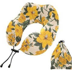 YOUJUNER Travel Pillow Vintage Flower Memory Foam Neck Pillow Support Spilvens Kakla spilvens