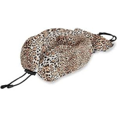 QMIN Travel Pillow Leopard Animal Skin Print Memory Foam Kakla spilvens U formas spilvens Ergonomisks kakla spilvenu ceļojumu komplekts tālsatiksmes gaisa kuģa autovilcienam