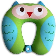 NIDO NEST Travelfriendz Travel Pillow for Kids - Cute U-shaped Animal Neck Pillow for Car, Plane, Boys, Girls, Kids Gifts - Owl