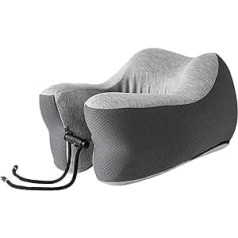 NCRD Travel Pillow, 360° U-shaped Memory Foam Neck Pillow, Headrest, Soft Pillow for Sleeping, Aeroplane Car & Home (Colour: Grey)