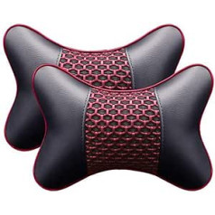 DANDELG Car Leather Headrest Neck Pillow Car Head Neck Pillow Seat Neck Pillow Pack of 2