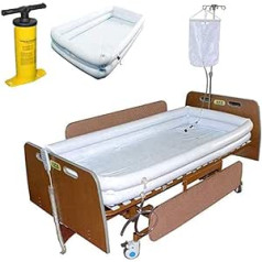 FOOJO Inflatable Bed Shower System with Inflatable Device - Adult In Bed - Bath Aid - Shower Bag - Inflatable Pillow for Disabled