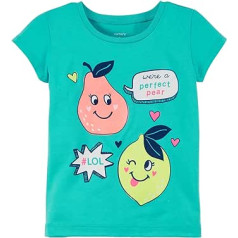 Carter's Baby Girls' Perfect Pear Jersey T-krekls, 6 mēneši tirkīzs