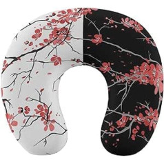 HABXNJF Memory Foam U-shaped Travel Neck Pillow, Cherry Blossom Travel Pillow, Neck Pillow for Travel, Car, Office