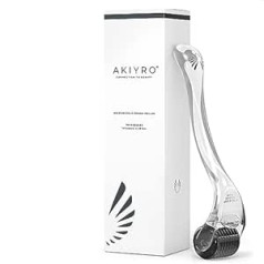 ‎Akiyro AKIYRO Titanium Derma Roller - 0.30mm Microderm Roller - Micro Needle Roller with Case - Microneedling Roller for Personal Use - 192 Micro Needles Dermal Roller - Home Microdermabrasion