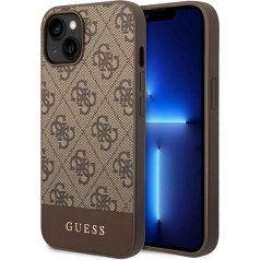 Guess 4G Stripe Case for iPhone 14 Brown