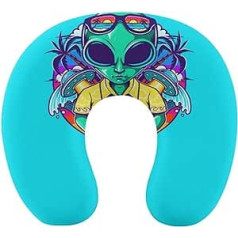 Alien Beach Skate Travel Pillow Pārnēsājams kakla spilvens U formas spilvena automašīnas galvas balsts vīriešiem un sievietēm