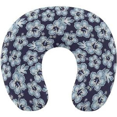 Oudrspo Hawaii Flower Travel Pillow U Shaped Memory Foam Neck Pillow with Hidden Zipper for Office Home Car