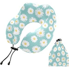 YOUJUNER Reisekissen Gänseblümchen Blume Memory Foam Nackenkissen Stützkissen Nackenkissen