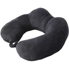 BADALO U-shaped Pillow, PP Cotton, Airplane Travel Pillow, Travel Tri-Treasure, U-shaped Pillow, Memory Cotton, Neck Pillow, Gift (Color : BlackU002-09)