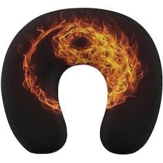 Fire Flame Yin Yang ceļojumu kakla spilvens pieaugušajiem atmiņas putu spilvens galvas balsta automašīnas spilvens lidmašīnai vilcienam