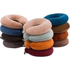 LWDZD GXMA 3. 0x28cm Weiche U-förmige Nackenschutz Kissen Büro Schlaf NAP Kissen Reisen Auto Zug Kopfstütze Solide Farbe (Color : Random Color with bu)