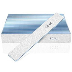 Bleswin Nail Files Nail File for Acrylic Nails 80/80 Grit Nail Files for Acrylic Nails Jumbo File Washable Thick Professional Square Nail File Manicure Tools for Nail Tech