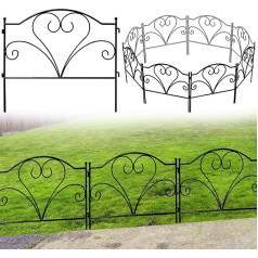 Thealyn Dekorative Gartenzaun 45 cm H x 50 cm B (5 paneļi, garums 2,5 m) No Dig Fence Rostfrei Metall Grenze Zaun für Hof Landschaft, Terrasse, Rasen, Blumenbeet