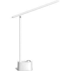 Honeywell HWT-H01W LED galda lampa ar A+C USB dienas gaismas lampu galda dienas gaismas lampa ar 3 krāsu temperatūrām, kas ir aptumšojama, aizsargā acis galda lampa balta