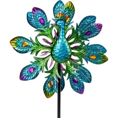 Venniy Peacock Wind Chime - 140 x 35cm vēja skulptūras un vērpēji Metāla dārza vērpējs pagalma māksla āra dekorēšanai