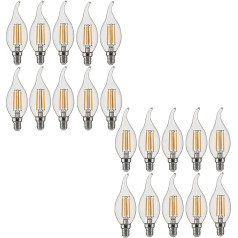 ZYUJIA 20 Packs E14 6W LED spuldze (ekvivalents 60W) 600LM Non-Dimmable C35 LED Candle Bulb, 2700K Warm White Vintage Bulb, Enerģijas taupīšanas spuldzes, 360° staru leņķis