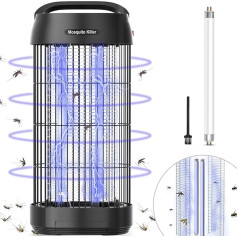 MJUM divpusējā elektriskā moskītu lamatas, moskītu lampa, 16 W elektriskā moskītu slepkava, mušu lamatas, 1800 V moskītu lamatas, netoksiskas iekštelpām un dārzam, rezerves spuldze