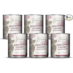 MjAMjAM - Premium Wet Food for Dogs - Culinary Deer and Wild Boar on Cranberries, Pack of 6 (6 x 800 g), Grain-Free with Extra Meat