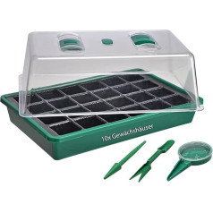 Novatool 10 x Propagation Set Greenhouse Seed Aid I Indoor Greenhouse XXL Window Sill Greenhouse Small I Propagation Set Propagation House Herbs I Mini Greenhouse Window Sill Balcony