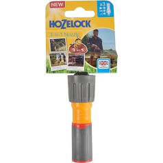 HOZELOCK - Watering Nozzle 3-in-1, Ergonomic Soft Grip Handle, Non-Slip, 3 Jet Types, 1 New Shower Jet for Gentle Watering [100-100-224]