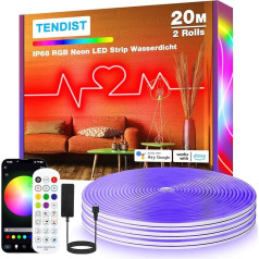 TENDIST RGB IP68 neona LED sveces, WiFi Wasserdicht DIY Flexible Neon LED Strip Alexa Kompatibel, 24V Music Sync Silikon Neon Lampe für Patio, Party, Schlafzimmer (RGB, IP68-20M)