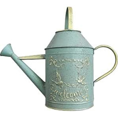 All Chic Large Rustic Green Metal Watering Can