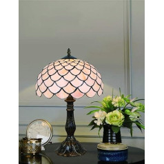 12 Inch European Simple Style Stained Glass White Warm Coloured Series Table Lamp Desk Lamp Bedside Lamp