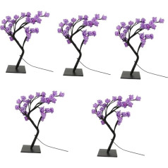 OSALADI Pack of 5 Rose Tree Lights, LED galda lampas, ziedu dekori, galda lampa darba galdam, LED zariņš, galda lasīšanas gaisma, LED Bonsai Tree Light, istabas dekors