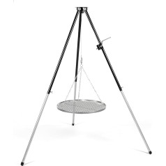 HeRo24 Tripod Grila rāmis grozāms Grils bez gatavošanas režģa Montēts ar kloķi Augstums 1,76 cm Tagad ar glabāšanas maisiņu