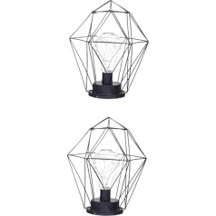 Uonlytech 2st Käfig Tischlampe Geometrische Lampe Käfiglampe Aus Metall Vintage Schreibtischlampe Hohle Nachtlampe Kunstlampe Aus Eisen Weihnachtsfeier Dekoration Lampe Led Weinflasche