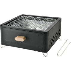 Vctitil Tragbarer Holzkohlegrill, Tischgrill, Holzkohlegrill, Herd, BBQ, Camping, Grill, Garten, Picknick, Brenner, Lagerfeuer, 31 x 31 x 15,2 cm