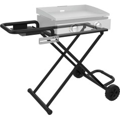 Tragbarer Grillwagen für Blackstone 43,2 cm und 55,9 cm Tischgrillplatten, klappbarer Wagen-Grillständer mit Seitenablage für Blackstone 43,2 cm 55,9 cm Grills, Hinterhof, Camping und Kochen im Freien