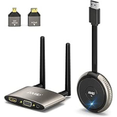 Wireless HDMI Transmitter and Receiver 4K, 5G 165FT/50M HDMI Extender HDMI VGA Video/Audio Dual Screen Transmission, Live Transmission for Laptop, Tablet, Camera, Support Nefix/TikTok/YouTube